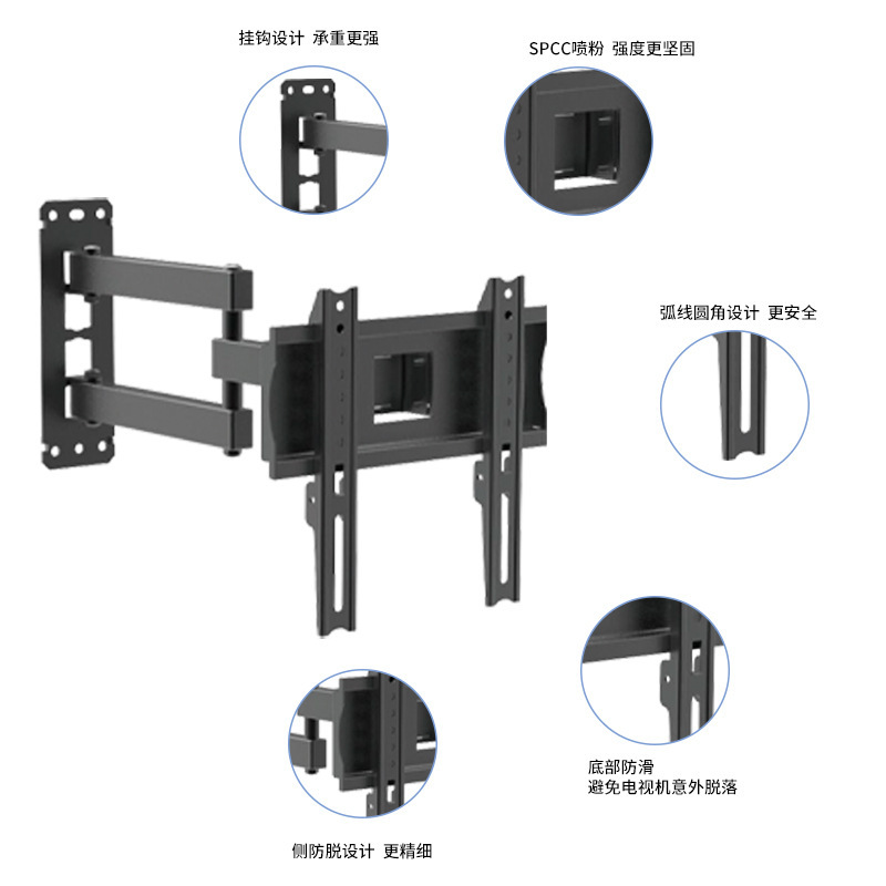 Cái giá truyền hình có mục đích chung, kích cỡ lớn, giá treo tổng mục đích, độ dày hơn và có thể điều chỉnh góc hỗ trợ