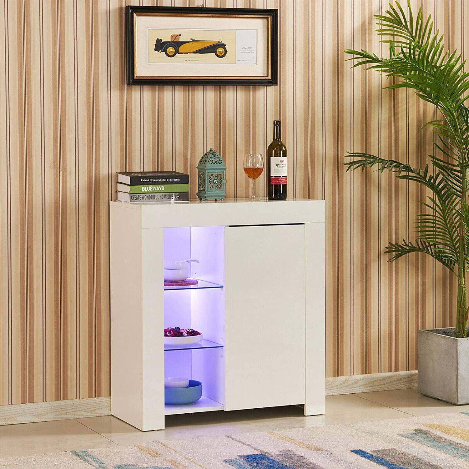 Cross-border foreign trade paints are simple, modern living room lockers are available in the bedroom with door-to-door multi-layer space cabinets