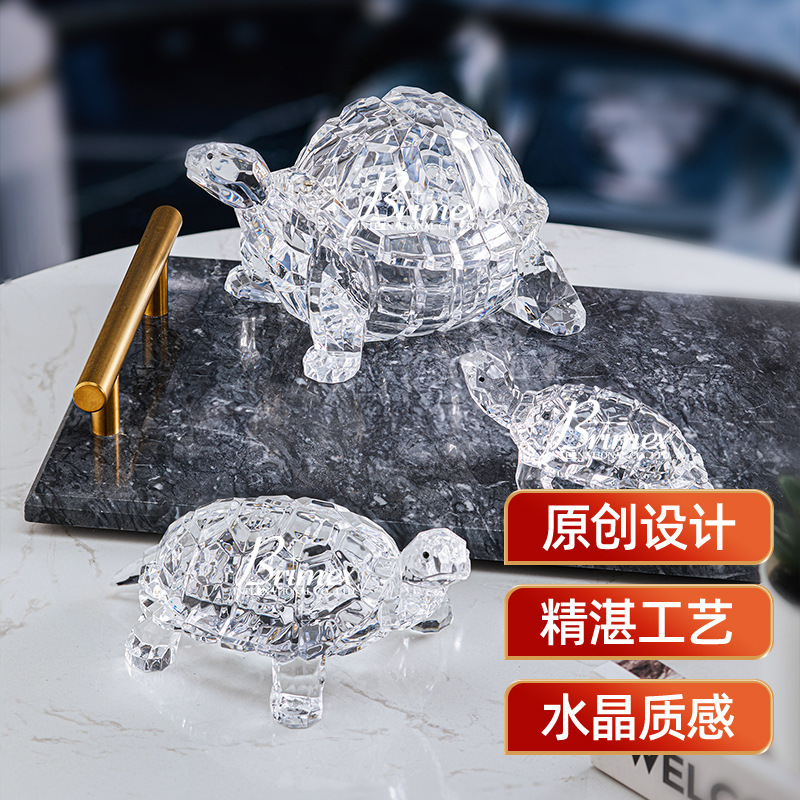 Wholesale of the Akrey turtles with the transparent organic glass table decorations, home-grown animal gifts.