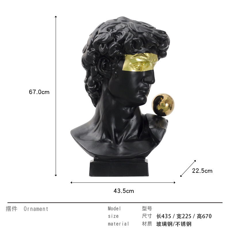David Sculptor, 호텔 모델을 판매하는 건물의 추상적인 인물.