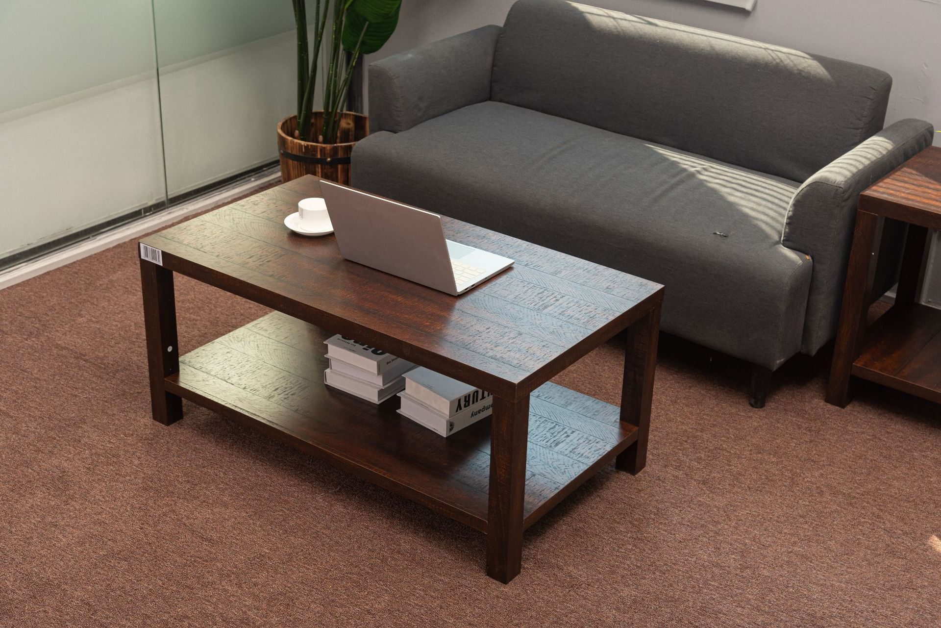 Cross-border electrician American coffee table, dark brown, light-coloured wood table, size 101X56X46CM