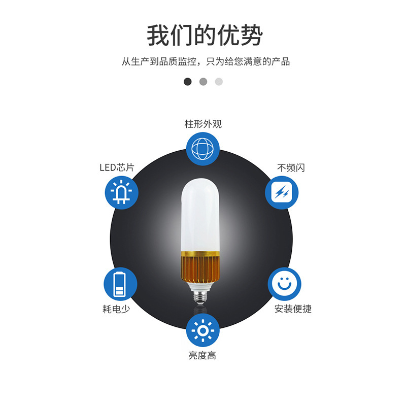 定制led大功率球泡灯 e27螺口柱形泡大灯工厂灯泡50w100w工矿灯