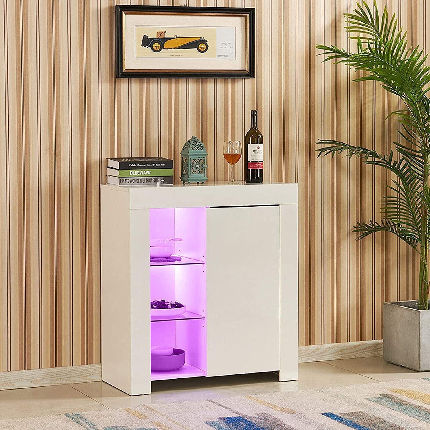 Cross-border foreign trade paints are simple, modern living room lockers are available in the bedroom with door-to-door multi-layer space cabinets