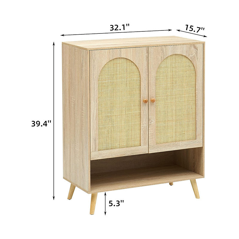 跨境电商北欧实木藤编鞋柜家用客厅收纳储物柜透气鞋架门厅大容量