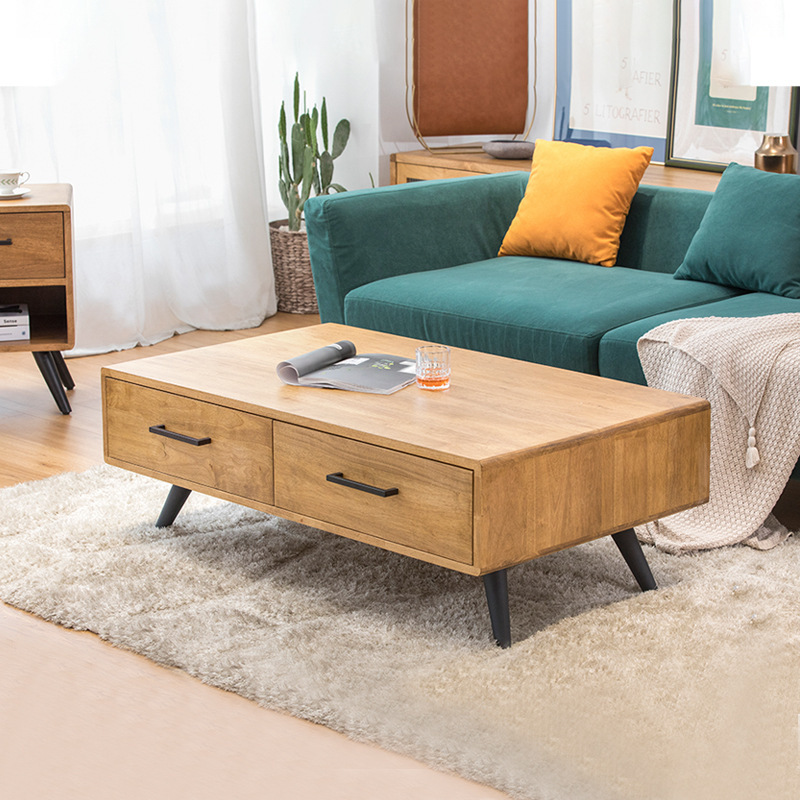 The Northern Luxury Wood Tea Table TV cabinet is a simple modern, small-house family-owned tea table.