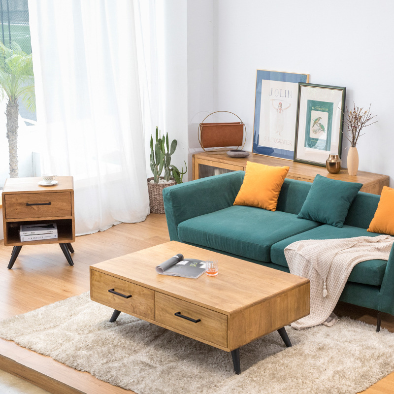 The Northern Luxury Wood Tea Table TV cabinet is a simple modern, small-house family-owned tea table.