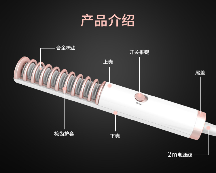 Một thợ làm tóc cỡ nhỏ với lược đa chức năng xuyên biên giới, và một nhà máy hai mục đích với lược nhiệt.