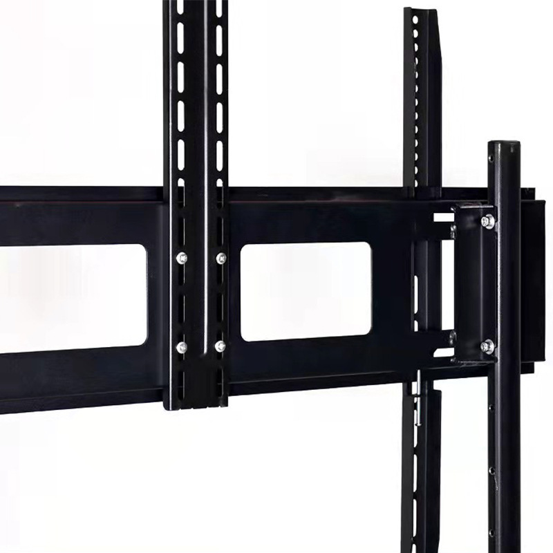 Roll-down cart for large-screen stand-up television fittings