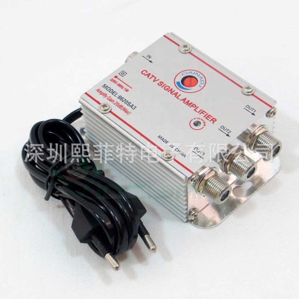 Two-way cable television signal amplifier 20dB gain DTMB ground wave 2ways Amplifier