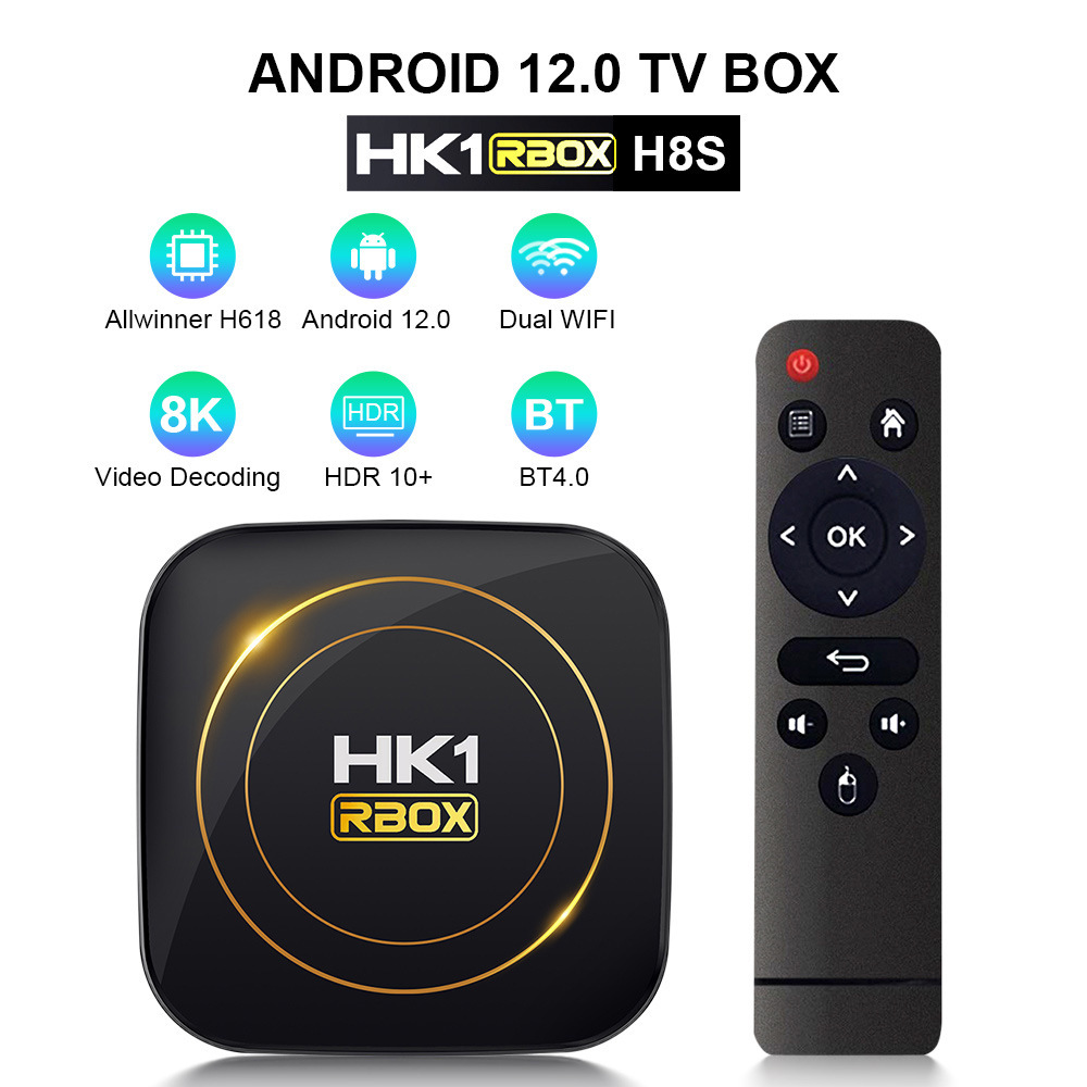 HK1 RBOX-H8S Andre TV 12 BOX H618 8K Brube Top Box สําหรับ cross-Bord Groad Network