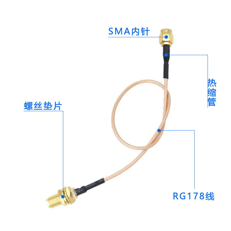 SMA公母頭同軸線WIFI無線路由器模塊天線延長線RG178轉接線 供應