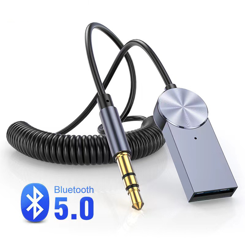 AUX xe màu xanh da trời nhận âm thanh USB bluet răng để hỗ trợ các cuộc gọi không có loa