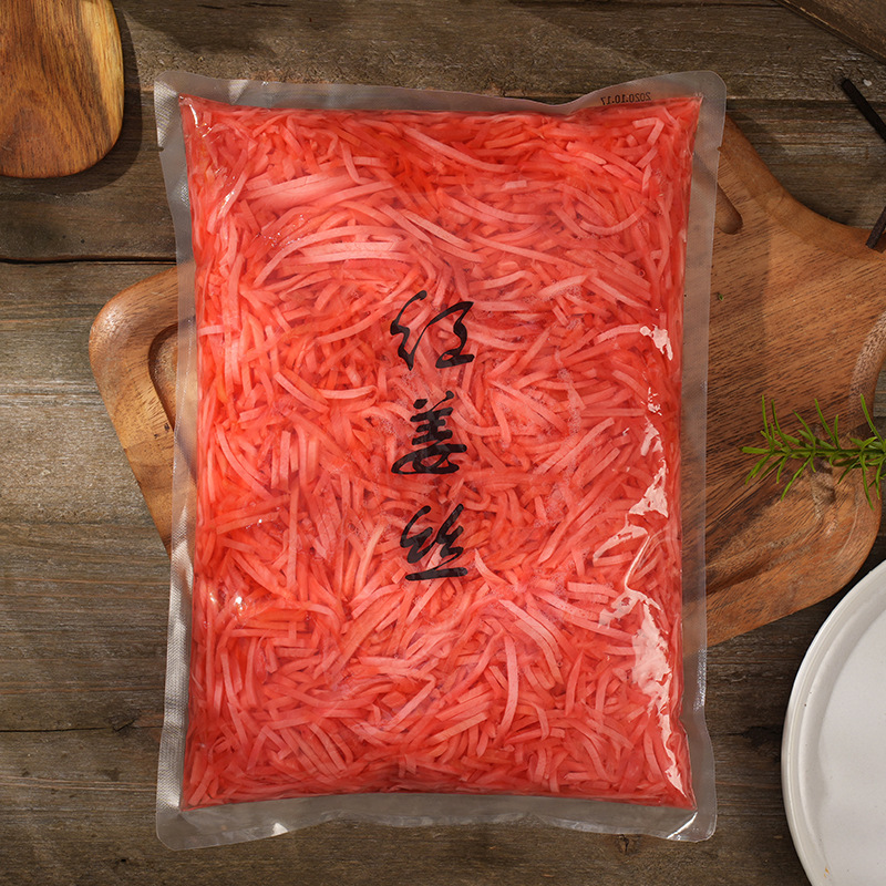 商用鲜姜丝 日式风味爽口红姜丝 寿司搭配开胃小作料爽口姜丝