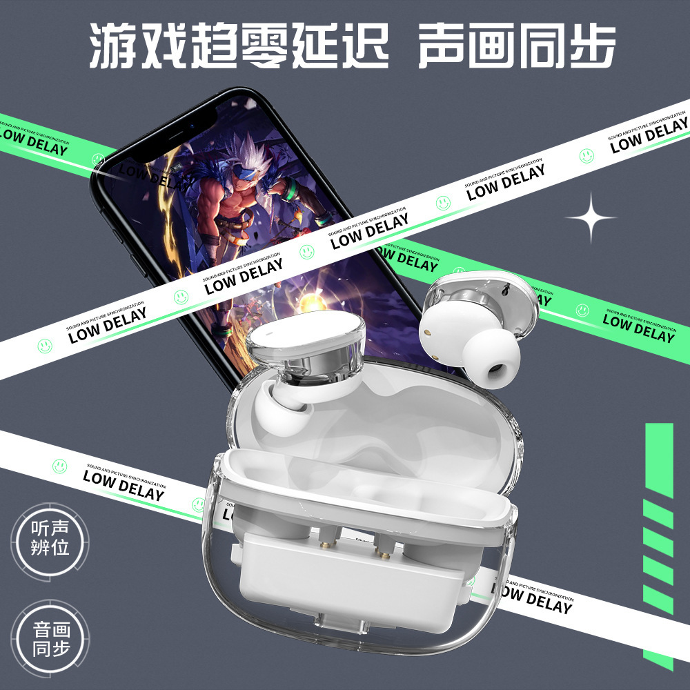Sắp xếp mới, trong suốt chuyển động điện thoại đầu răng xanh siêu dài kích thích nhiễu số mô hình tai màu xanh