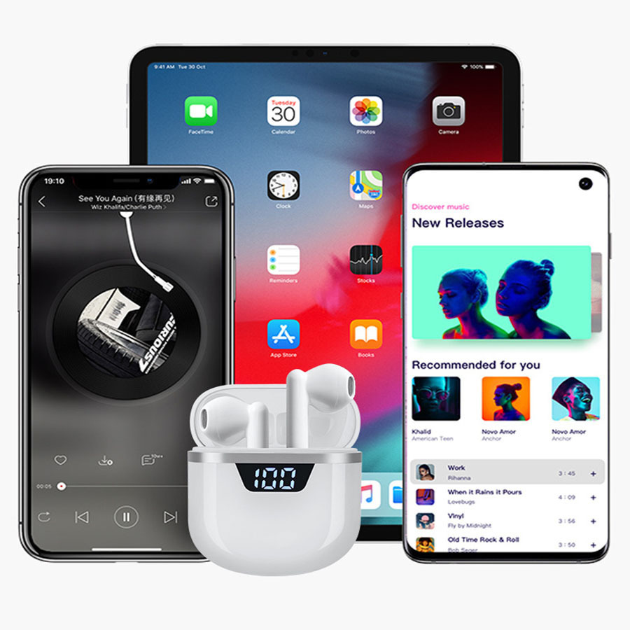 Sắp xếp chéo tai TWS lits Wireless giảm nhiễu Hiển thị đầu máy sửa đổi riêng nhà máy