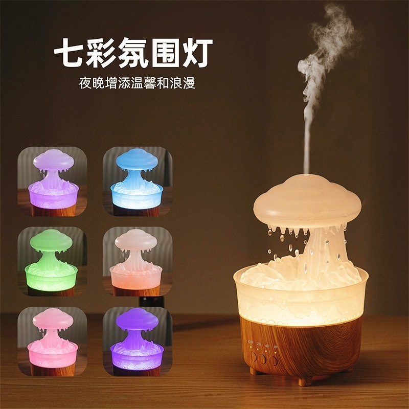 Máy hút nước tự động với đèn pha với đèn pha 7 màu trong phòng ngủ màn hình.