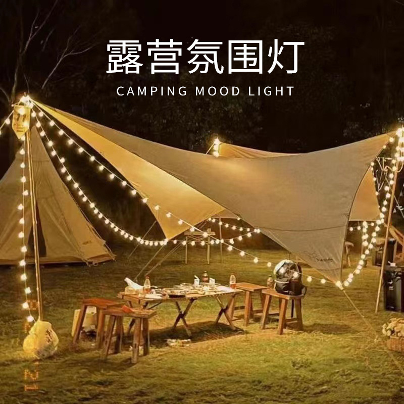 Đèn LED cắm trại, bóng không thấm nước, bóng cát năng lượng mặt trời, cảm nhận ngày Giáng sinh.