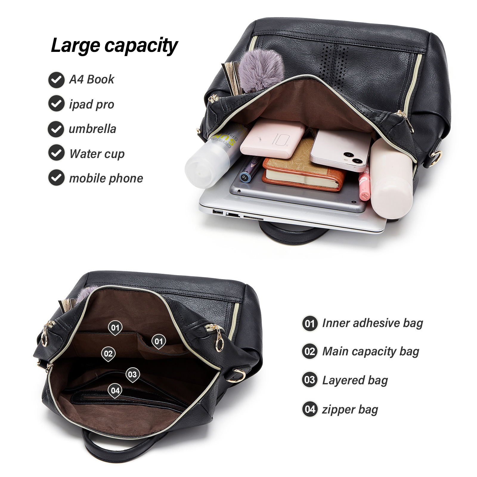 Cross-border double-shoulder backpack 2024, high-quality European-American high-sensor recreational girls' double-laze student backpack.