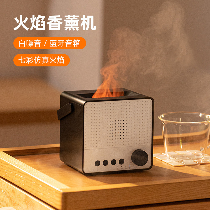 Bộ lọc ẩm thông minh 7 màu màn hình văn phòng bằng lửa với một loa phun sơn màu xanh.