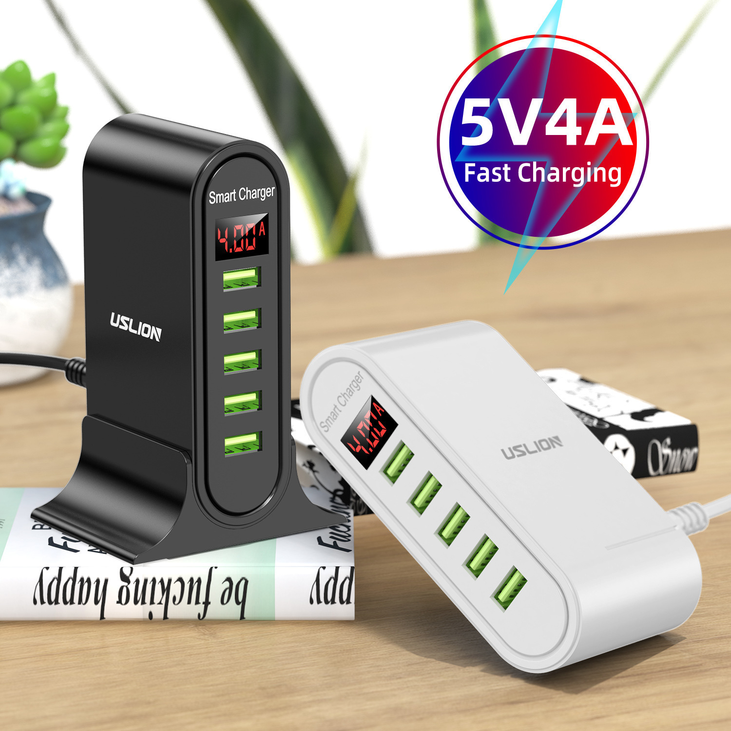 5 Máy sạc điện thoại di động U.S.B. 5 V4A và màn hình máy tính di động thông minh chạy bộ sạc video