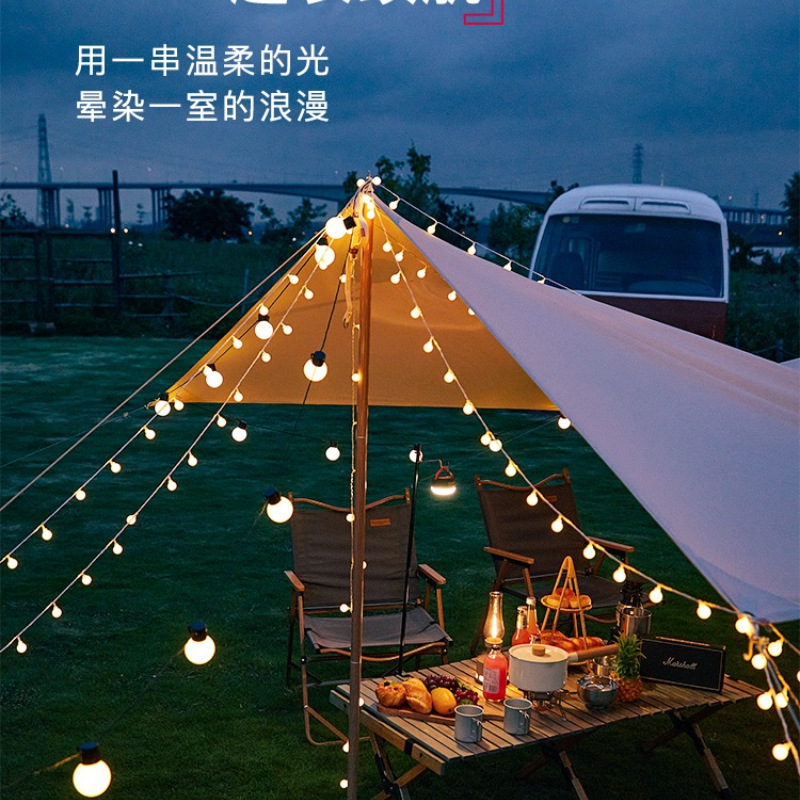 Đèn LED cắm trại, bóng không thấm nước, bóng cát năng lượng mặt trời, cảm nhận ngày Giáng sinh.