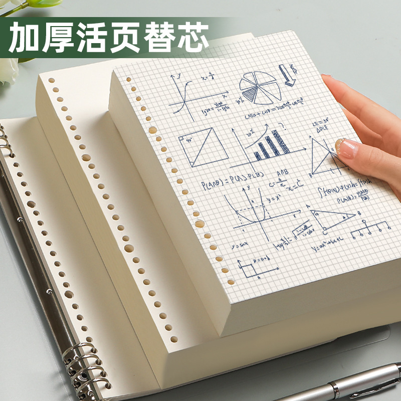 1 tờ giấy 5 tờ, 20 trang bị lỗ thay thế sổ ghi chép cốt lõi với cốt lõi cắt ngang