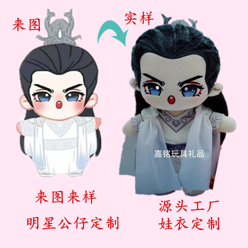 Con búp bê bông tùy chỉnh con búp bê để thay đổi thành bộ đồ búp bê ngôi sao để thiết kế một mô hình cho nhà máy sản xuất phục vụ.
