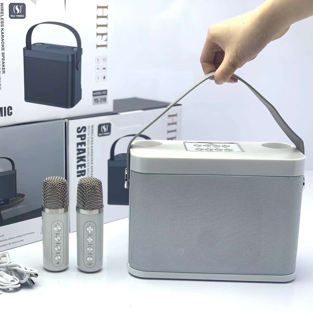 YS219 hộp âm thanh đỏ Trình ghi cầm tay Karaoke cho việc hát nhạc Bluet răng KTV