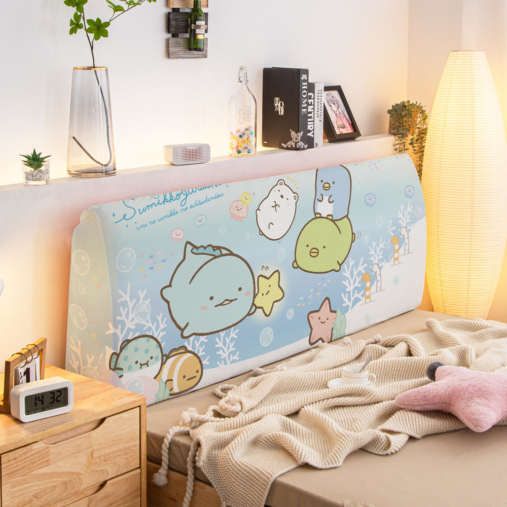 Japanese cartoon bed head coverings full of bullet-powered bedheads under a back condom protection shelter to transform woodbeds