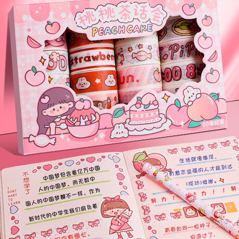 20 cuộn băng keo với nhân vật hoạt hình dễ thương và băng keo cho những cô gái dễ thương.