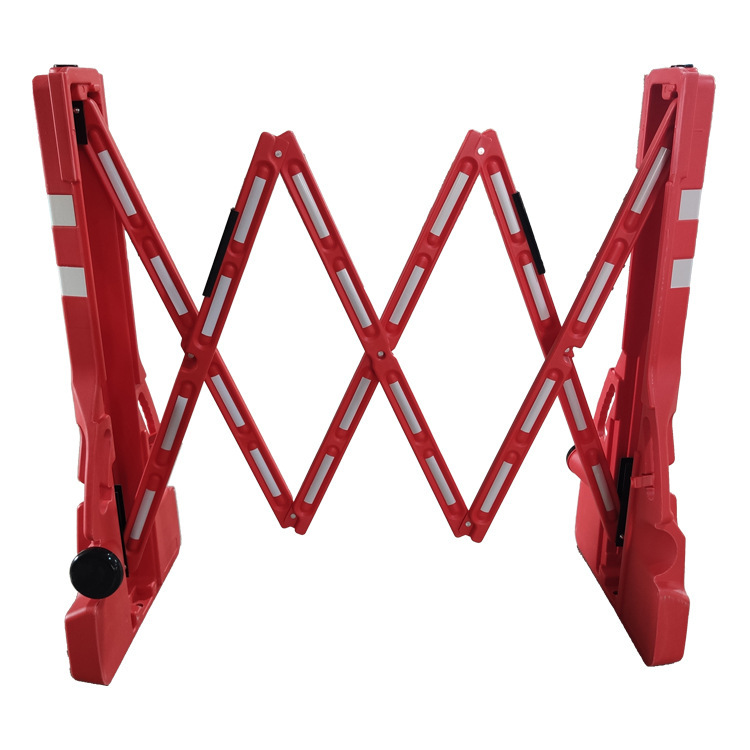 Red, yellow scalable fence fence.