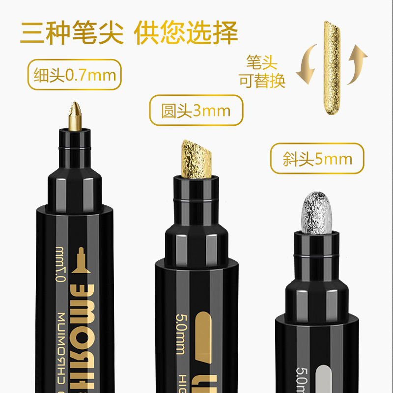 Gold, silver, electroplating Marker model coloured diy painting signed chromium plating paint pen