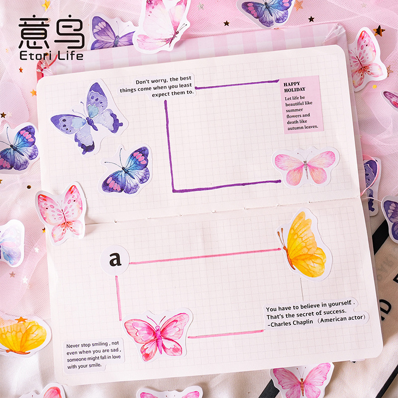Chim, nhãn dán, tưởng tượng, sổ tay sáng tạo dễ thương, hải cẩu nước ngoài, 46 mục.