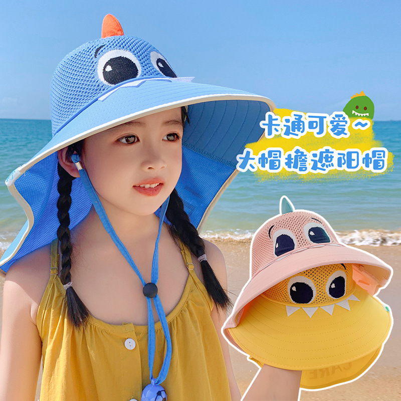 Children sunscreened beach suncap boys summer hats for girls with cool hats