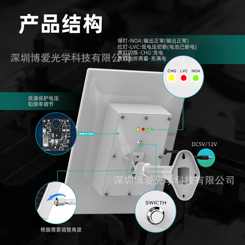 太陽能監控供電系統5V12V鋰電池智能交通設備太陽能光伏發電系統