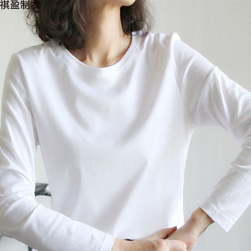 New product 2020 customized silk-smoke cosmopolitan, smooth-dressed women in circle v long-sleeved t-shirts