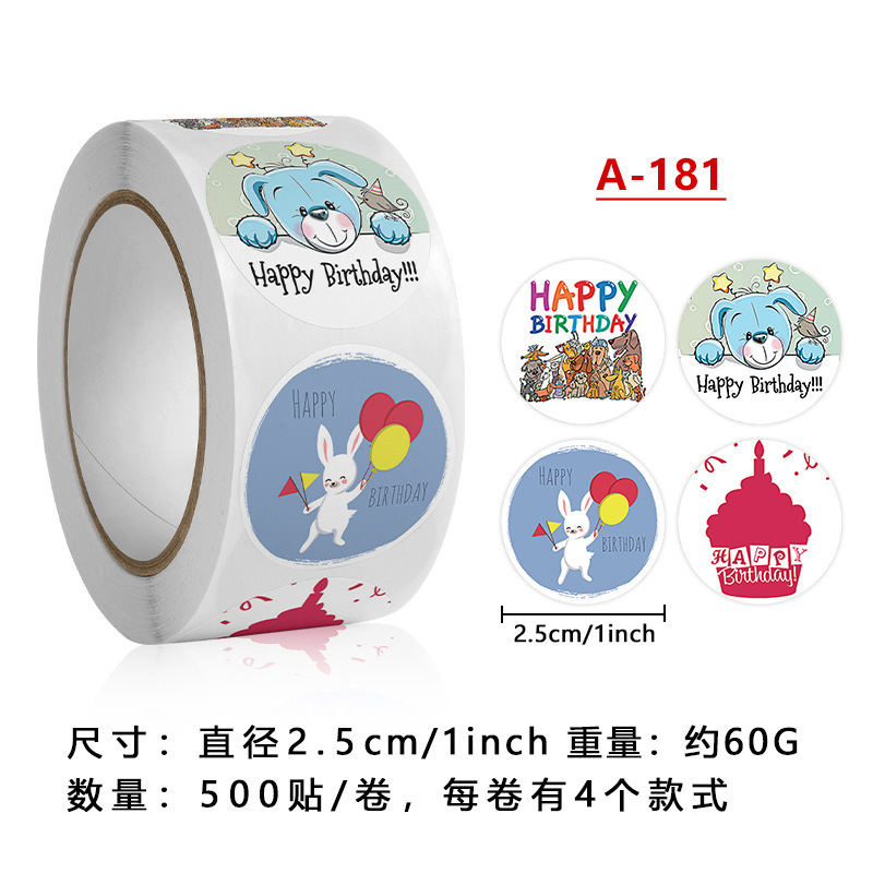 Chúc mừng ngày sinh nhật của Amazons và một cái nhãn tặng quà sinh nhật cho một bữa tiệc hoạt hình không phải biểu tượng.