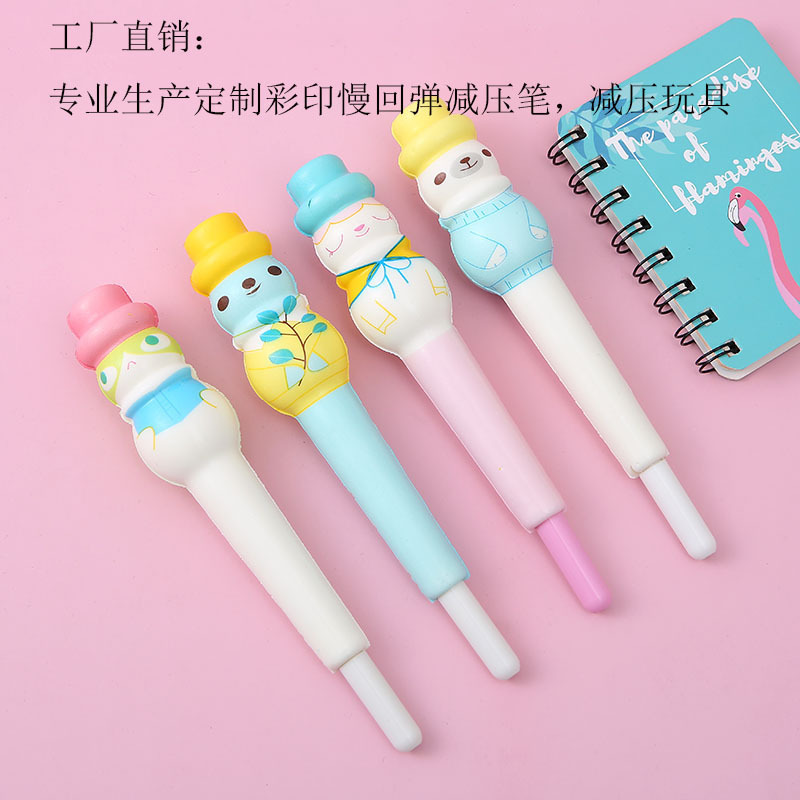 Net red depressive pens, cute cartoon snowman to unplugs, soft young girls' creative students.