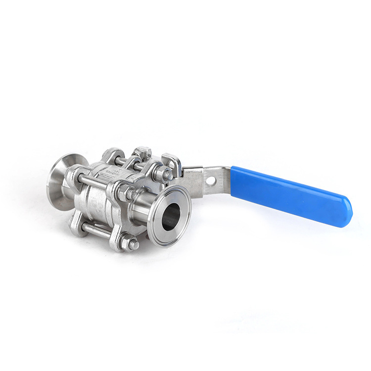 The stainless steel food hygiene valve, 3A welding fast-loading ball valve, hand-carved bottom 3-spot ball valve.