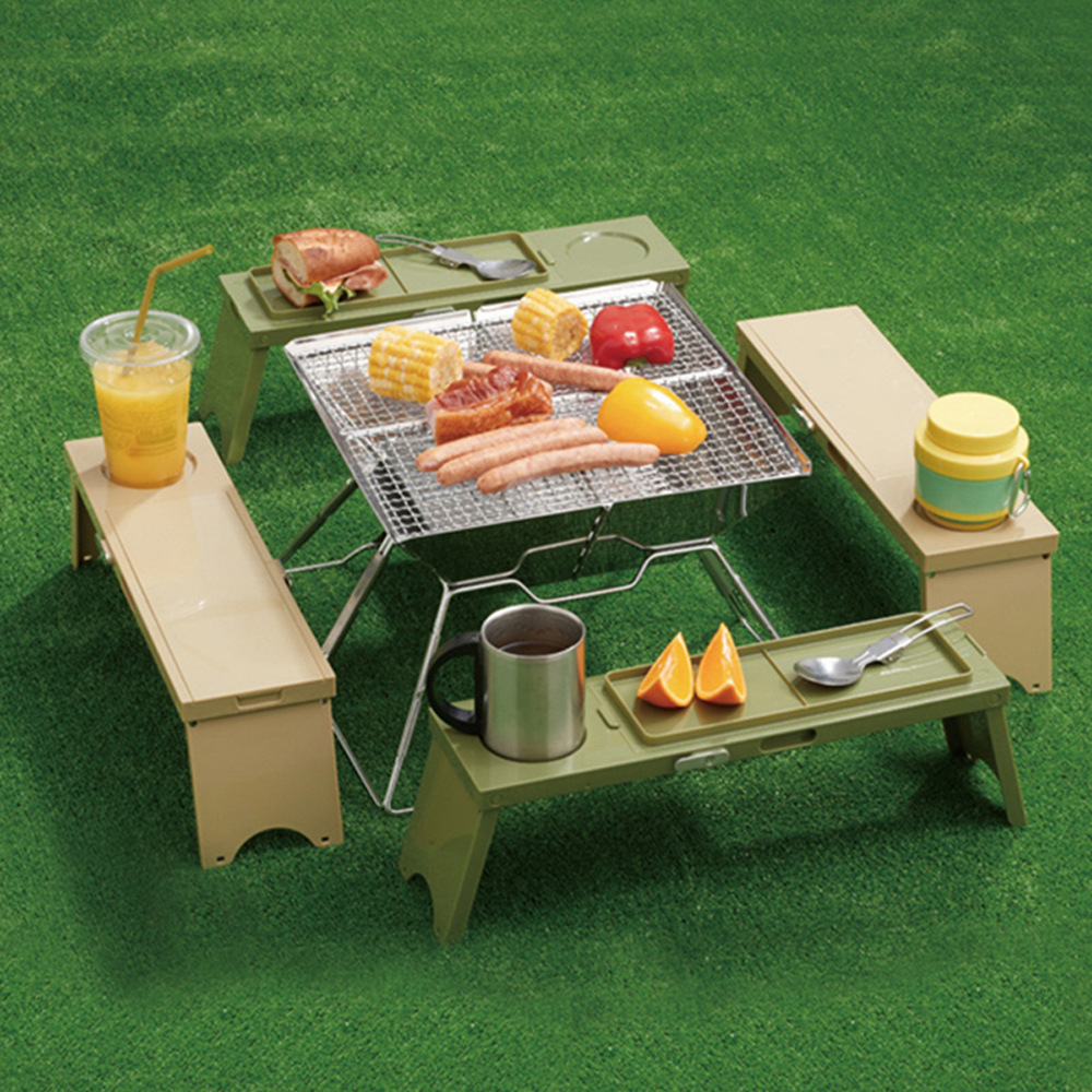 Cross-border foreign trade folds picnic tables and camping carries a tray of Amazonish travel folding snack tables.