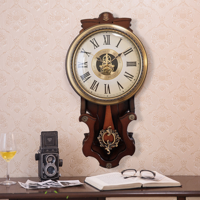 In the living room, the red-coloured penthouse clock used for decorative gears.