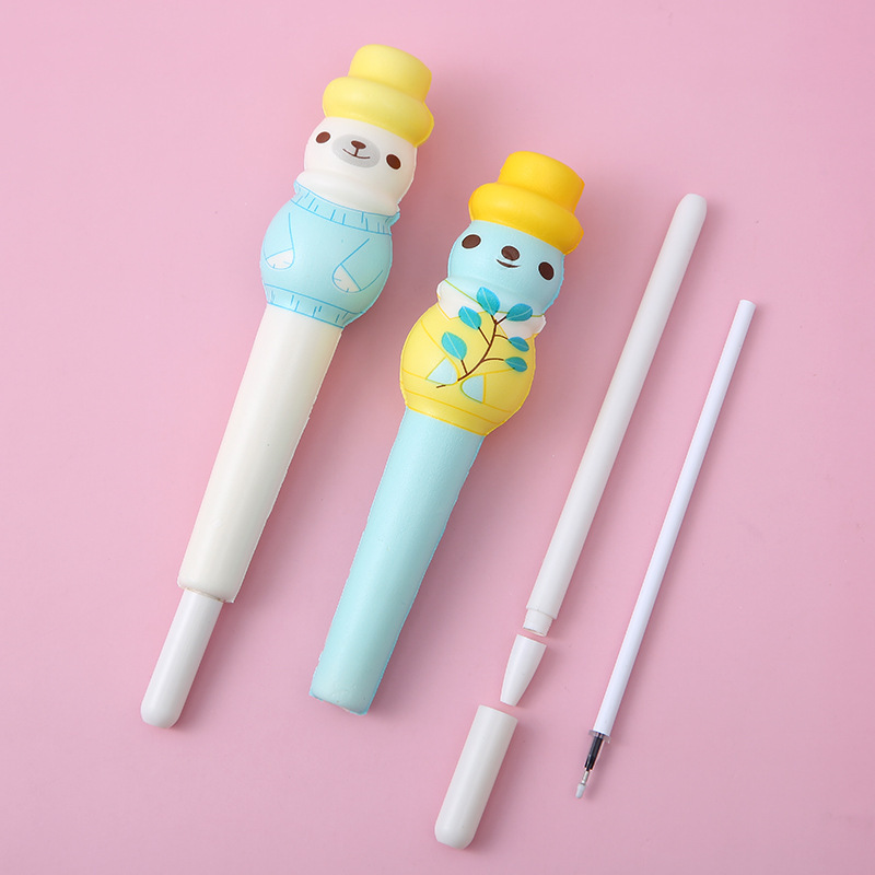 Net red depressive pens, cute cartoon snowman to unplugs, soft young girls' creative students.