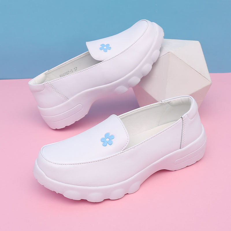 San Bong Fara nurse's four-season light-soft, slid-proof slopes and real-skin medical shoes.