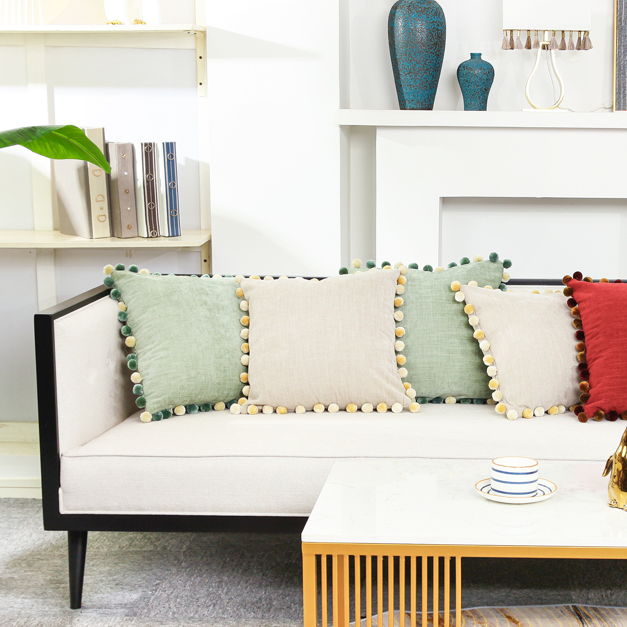 Cross-border wholesale ins, modern and simple ball-side with a twirl-coloured sofa twirl.