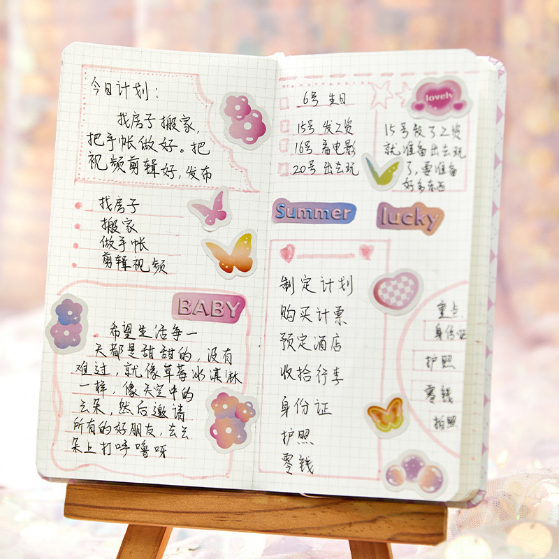 Một nhãn dính chim, một ý tưởng đưa tay màu, một chất keo dễ thương, khô với 40 chất trang trí DY.