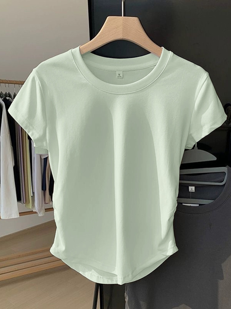 ♪ Round-t-shirt short-sleeve ♪