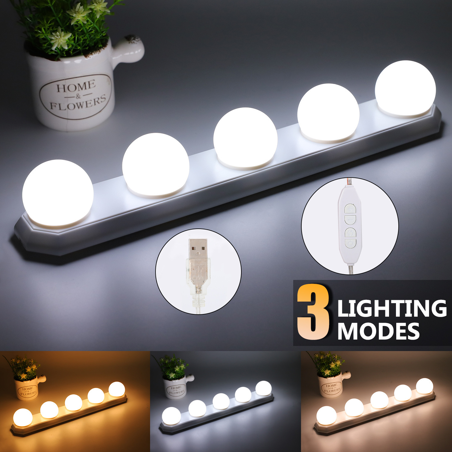 The new 5V mirror headlights, ted Hollywood, USB mirror light bulbs, make-up mirror patches, combo table light strings.