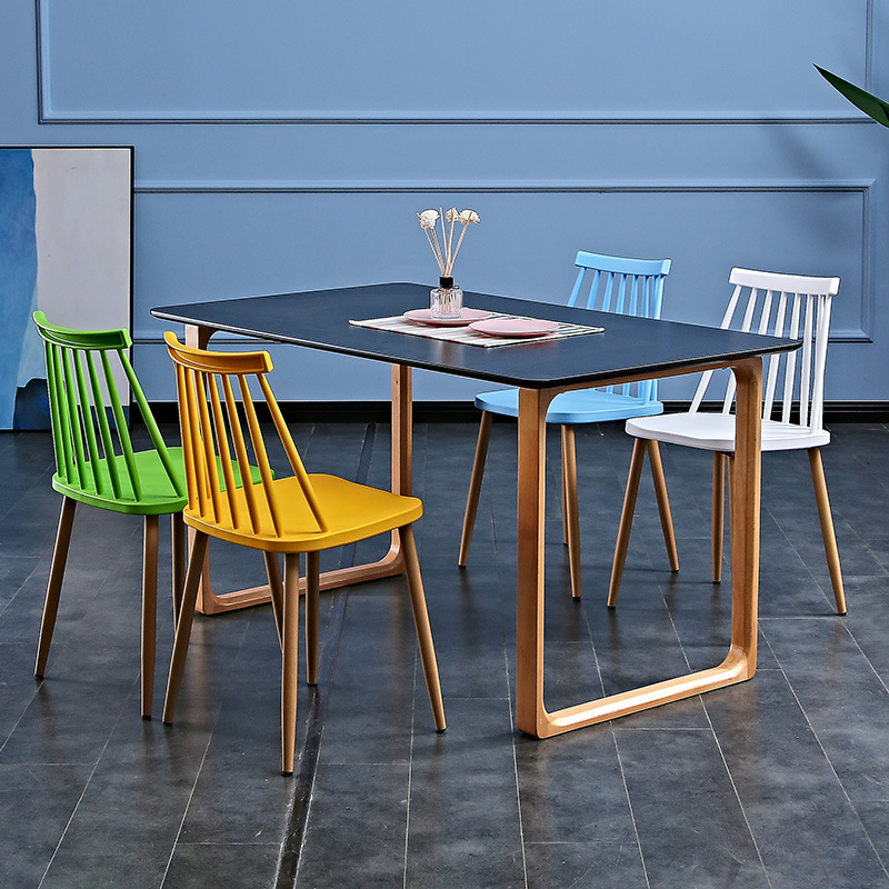 Chickenburger's table and chair set up for a spicy tea table for a commercial restaurant.