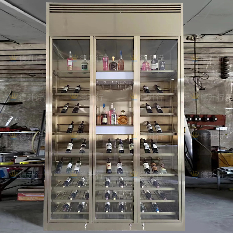 Customize various champagne and titanium cabinets.