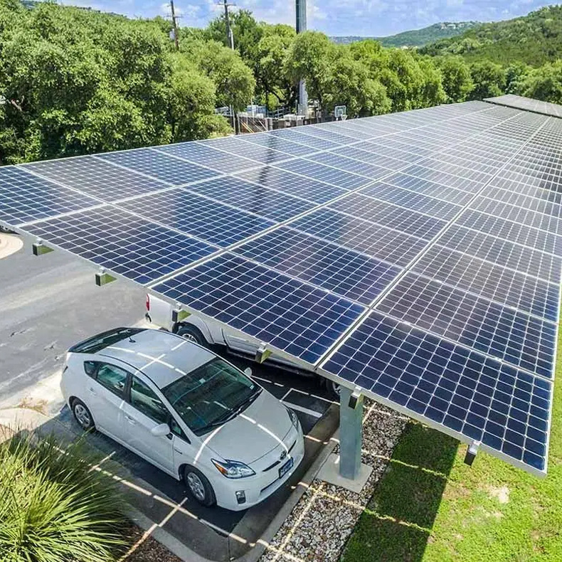 光伏定制 车棚新能源汽车充电桩 太阳能发电系统 solar carport